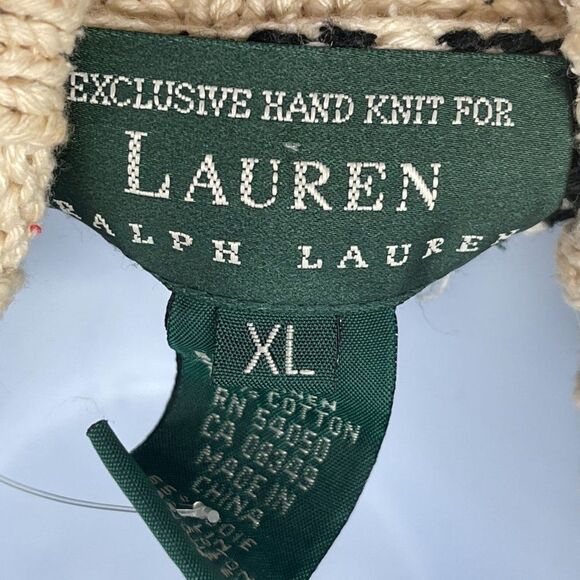 Vintage Nordic Fair Isle Ralph Lauren Novelty Turtleneck Hand Knit Sweater XL - Picture 7 of 8